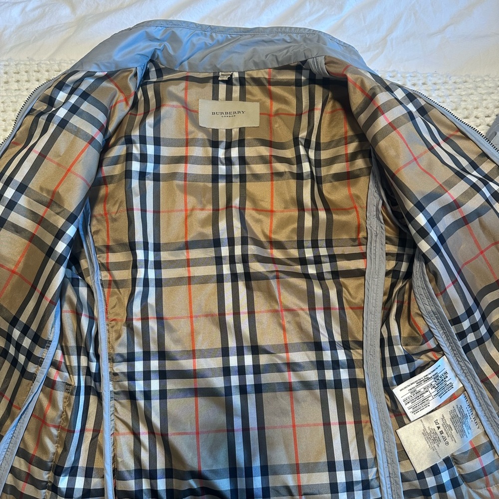 Burberry Gray Plaid Lined Jacket - image 3